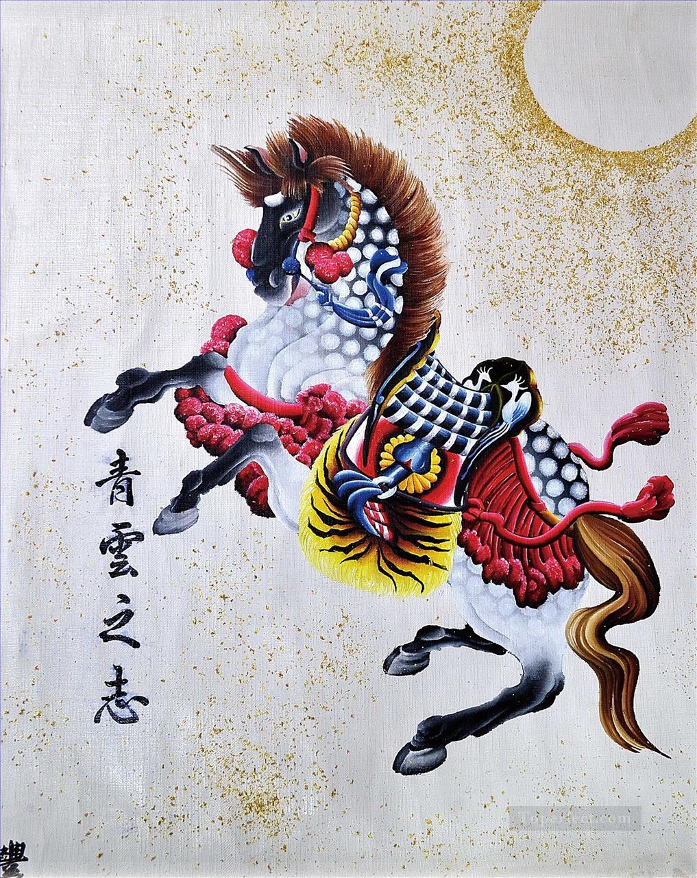Cheval chinois coloré Peintures à l'huile